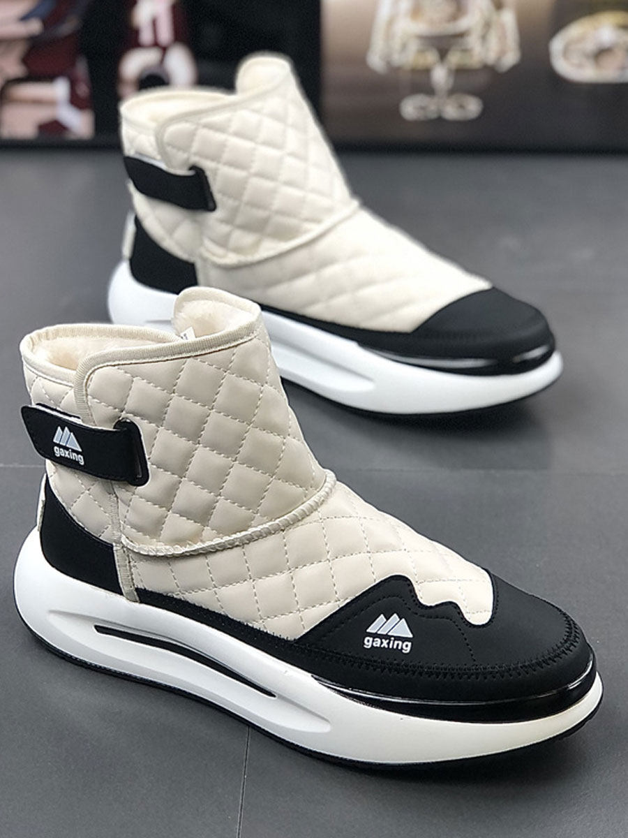 MENS SHOES: WINTER NEW VELVET HIGH-TOP WARM SNOW COTTON THICK-SOLED SLEEVE TRENDY FASHION VERSATILE COTTON SHOES CASUAL SHOES