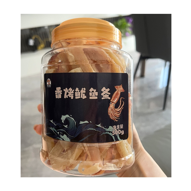 【抢】馋小鲜香烤鱿鱼条手撕鱿鱼条罐装碳烤鱿鱼须丝孕妇零