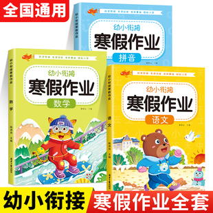 幼小衔接教材全套一日一练幼儿园大班学前班寒假作业拼音数学语文识字配套人教版幼升小练习册一年级思维训练题每日练习本一本通