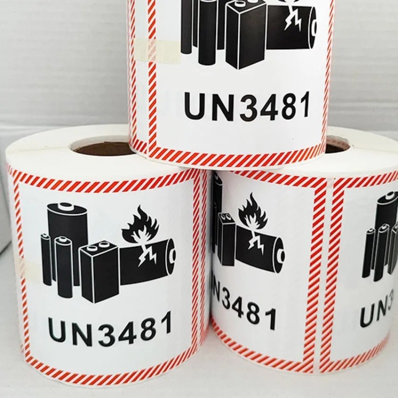 定制UN3481锂金属电池3091航空警示3480防火标签3090不干胶贴纸t