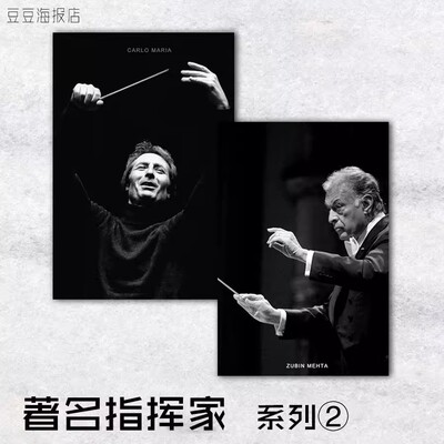 音乐指挥家卡拉扬伯恩斯坦朱里尼祖宾梅塔马泽尔瓦尔特不干胶贴纸