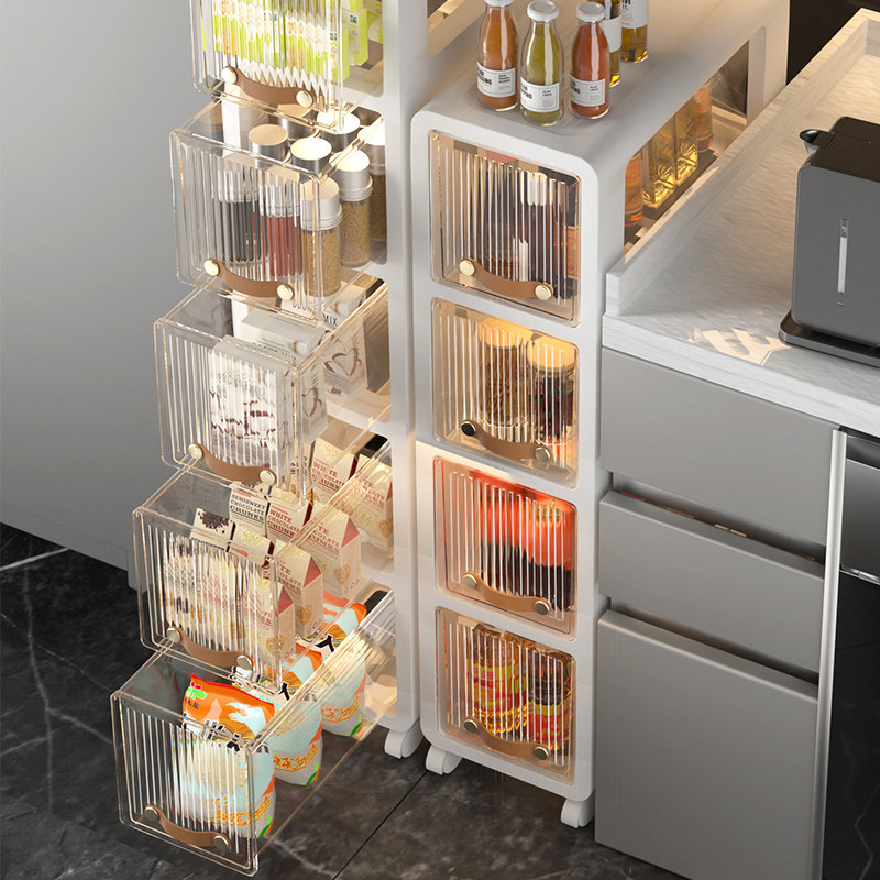 免安装抽屉式卫生间透明置物架浴室厕所夹缝收纳柜洗手间储物柜子