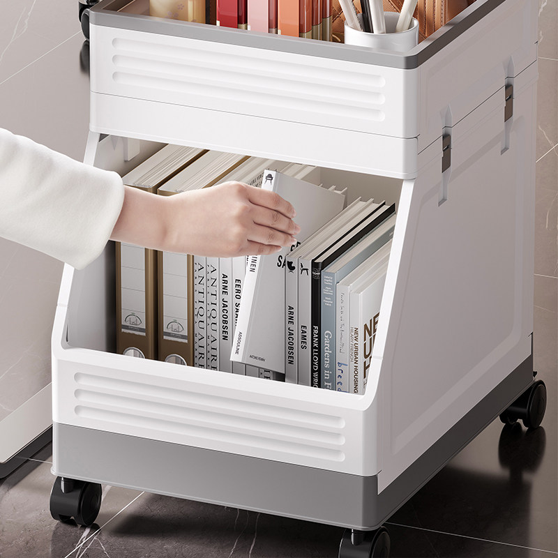可移动桌边书架书房侧边架学生学习书本带轮置物架桌下折叠收纳架,3C数码配件,USB多功能数码宝,淘宝优惠券,粉丝福利购,淘宝优惠卷