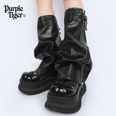 purpletiger赛博朋克黑色Y2K腿套