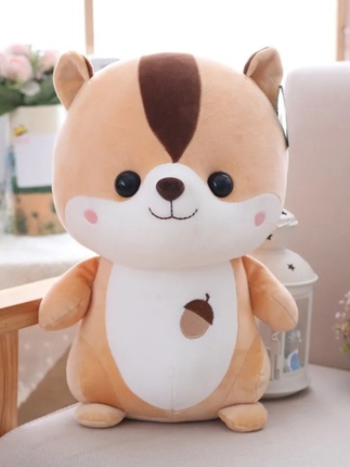 Squirrel plush toy, large doll, pillow, sleeping doll, cute rag doll, gift for girls, boys to hug and sleep with.