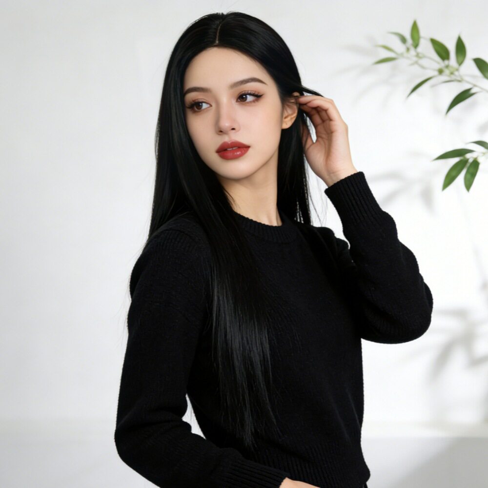高温丝全头套假发女齐腰长发