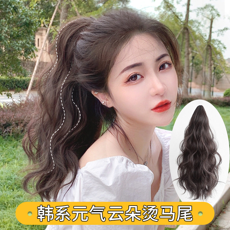 假发女马尾网红韩式抓夹水波纹短