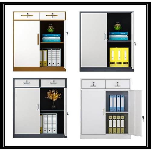 铁皮文件桌下矮柜办公资料档案活动储物三抽屉柜工具柜带锁小柜子