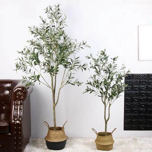 仿真橄榄树盆栽 北欧装饰绿植盆栽 橄榄树 落地装饰仿真绿植