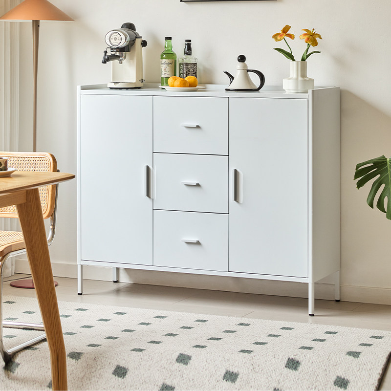 munven北欧风金属餐柜靠墙一体家用收纳柜客厅边柜多功能收纳柜
