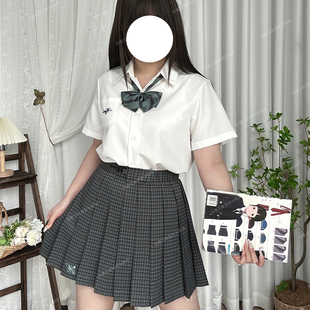 半身裙百褶裙显瘦款 仲夏元 素原创jk制服百搭学院风深绿色格裙大码
