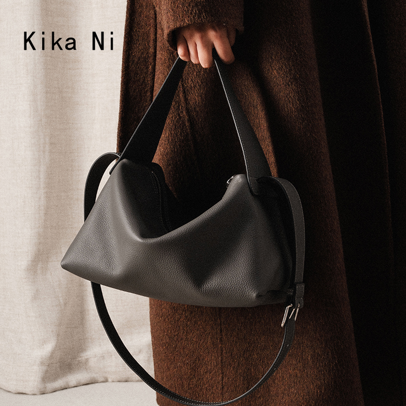kikani hobo腋下包真皮大容量通勤百搭休闲手提斜挎包慵懒风女包
