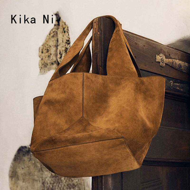 kikani托特包麂皮绒大容量通勤包