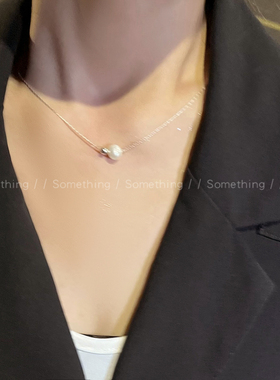 一颗珍珠极细项链女韩国简约百搭气质锁骨链2024年新款时尚潮颈链
