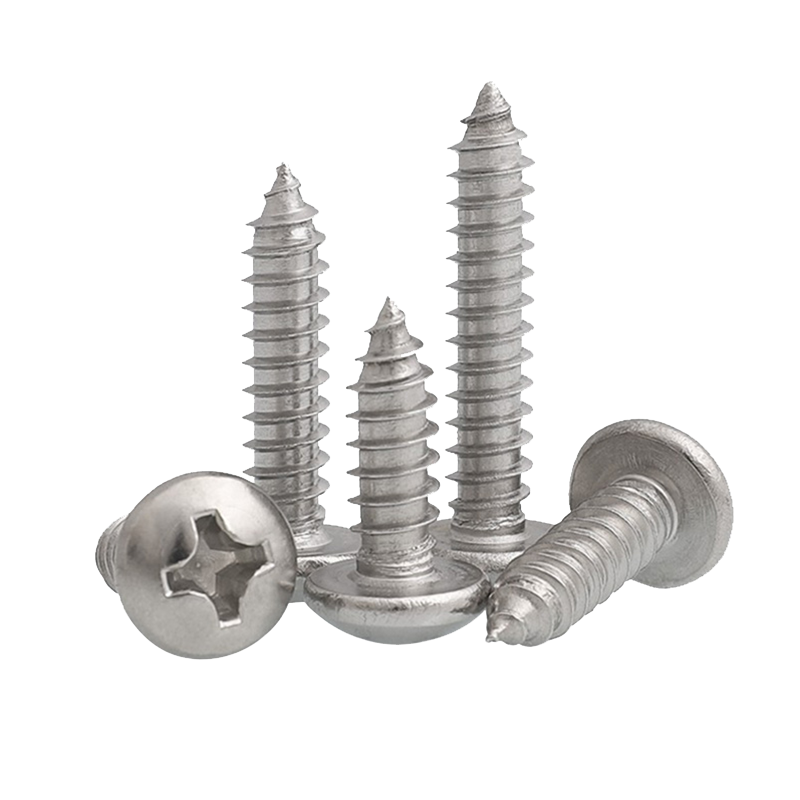 304不锈钢圆头自攻螺丝盘头十字木螺丝钉M2M3M4M5-M6mm小圆头螺钉