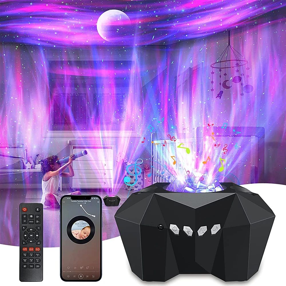 Star Lights Aurora Galaxy Moon Projector with Remote Control