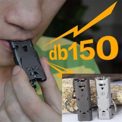 Double Pipe Whistle Pendant Keychain High Decibel Portable O