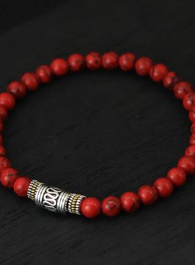Minimalist 6mm Natural Stone Bracelet Unisex Sanskrit Yoga M