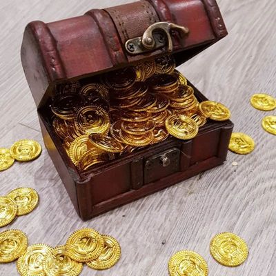 50/100Pcs Pirate Gold Coins Kid Birthday Party Decoration Gi