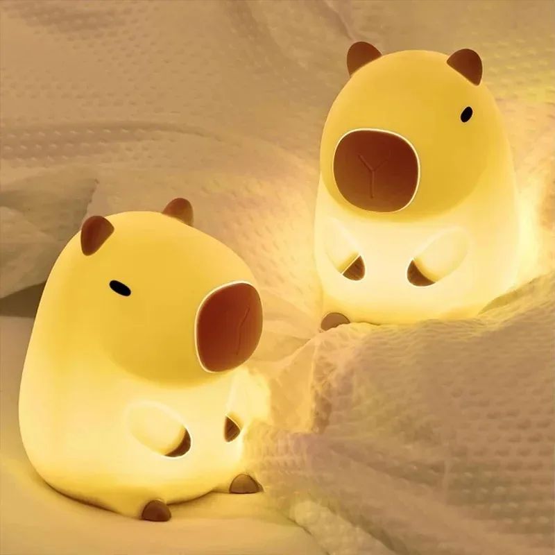 Cute Pet Capybara Night Light Cartoon Silicone Creative Beds