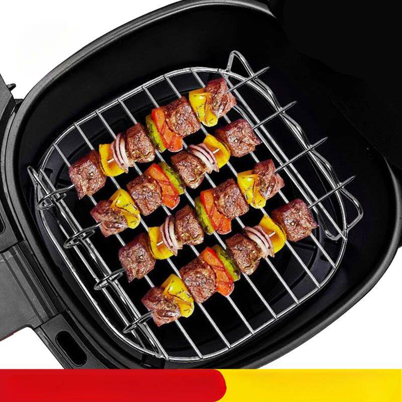 Outdoor grill set with skewers square air fryer grill steame