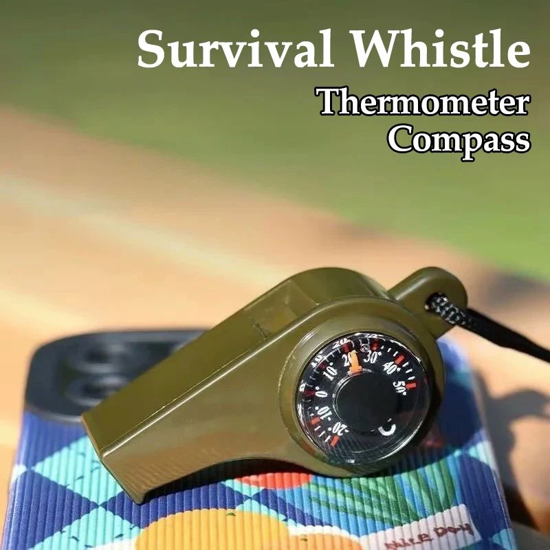 New 3 in 1 Camping Hiking Emergency Survival Whistle with Co