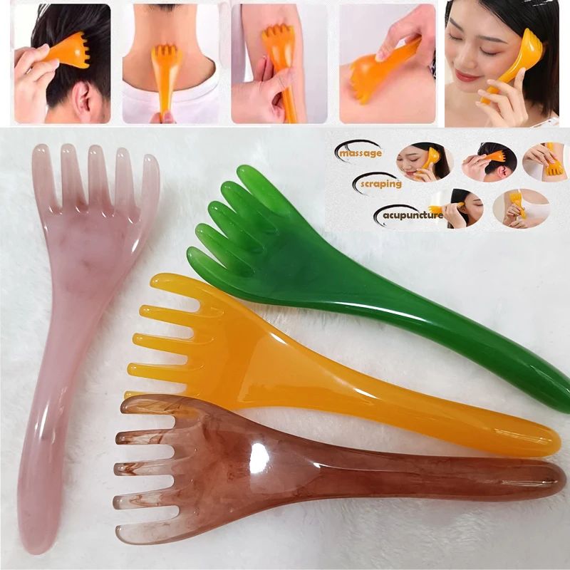 Head Massager Scalp Gua Sha for Body Neck Leg Massage Five-c