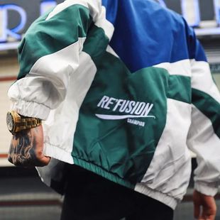 Jacket Zipp Style Embroidery Hop Hip Men Thin Korean rendy