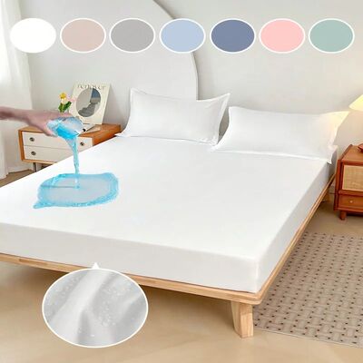 1PC Plain Color Waterproof Matress ver,Polyester Material, T