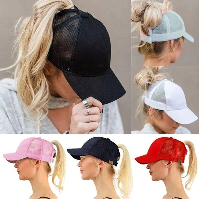 Summer Mesh Baseball Caps for Women Men Adjustable High tail