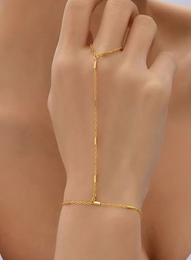 Women's Elegant Style Summer Finger Ring Bracelet, Minimalis