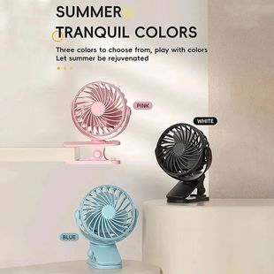 Rechargeable Portable Electric Fan 720° Rotating Hanging Cl