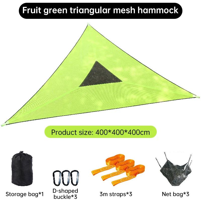 Portable triangular camping hammock with air polymer, Portab