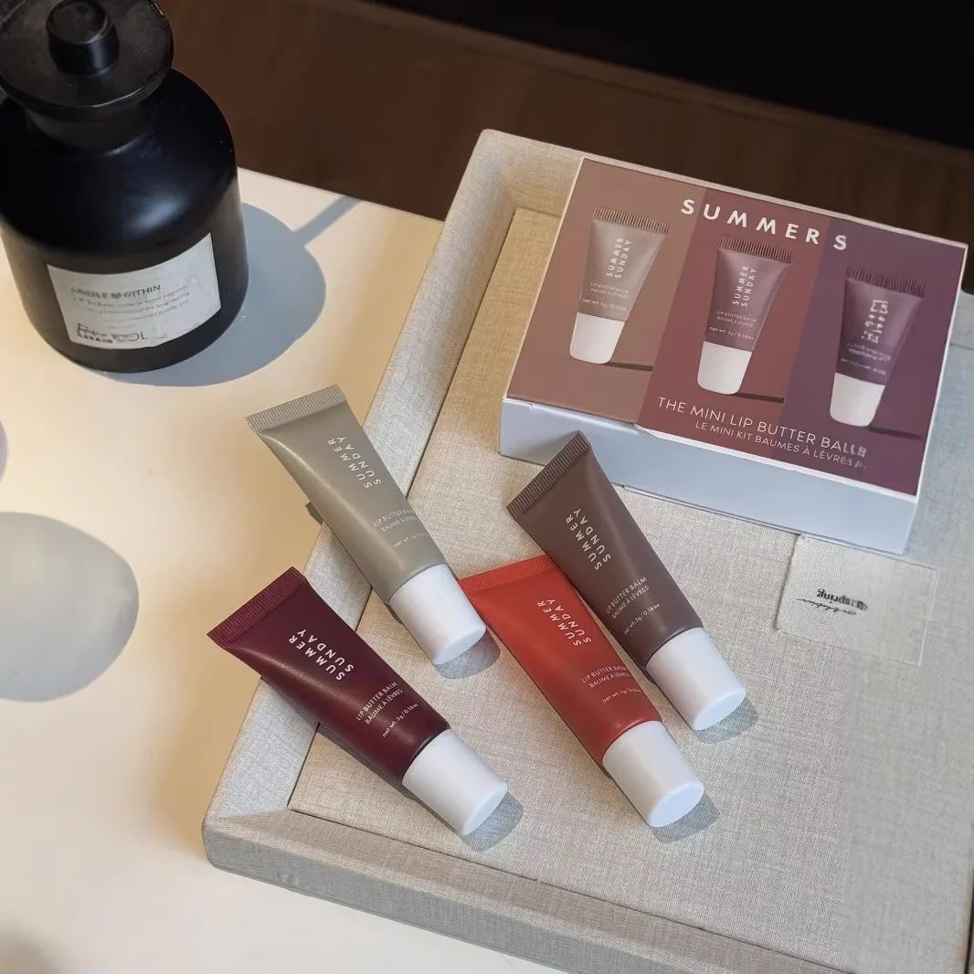 4 Pcs Summer Sundays Mini Lip Butter Balm Set Moisturizing V