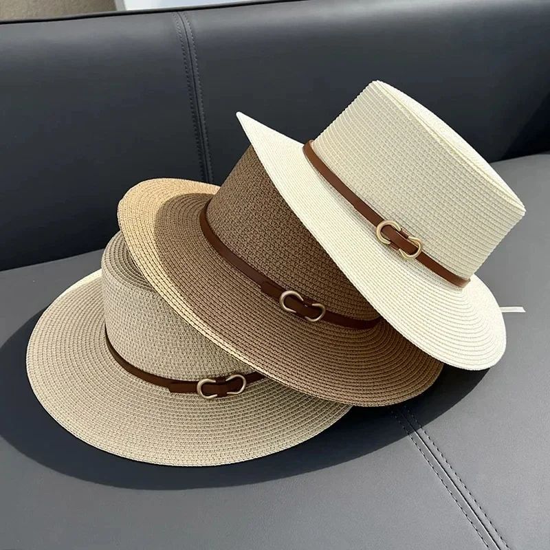 Simple Straw Summer Women Beach Hat Female Casual Panama Hat