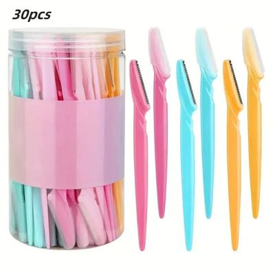 30/12/10 Pcs Eyebrow Razor Tools Random Color Set Multipurpo