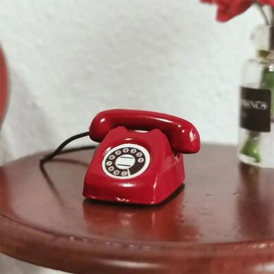 Retro Mini Fixed Telephone 2 Dollhouse Miniature Simulation
