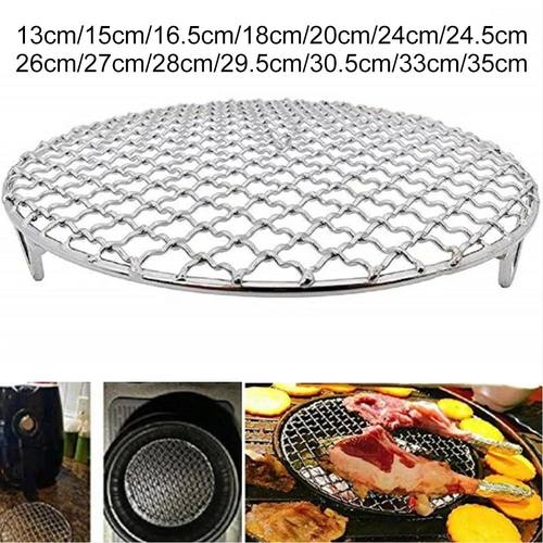 13-35cm Stainless Steel Round Bbq Net With Foot Barbecue Rou
