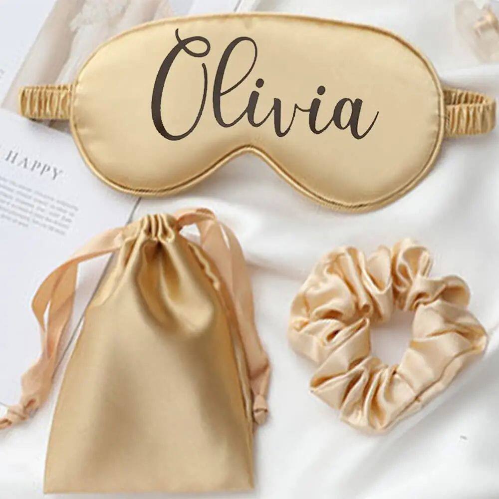 Personalized Silk Blindfold Satin Eye Mask for Sleeping, Cus