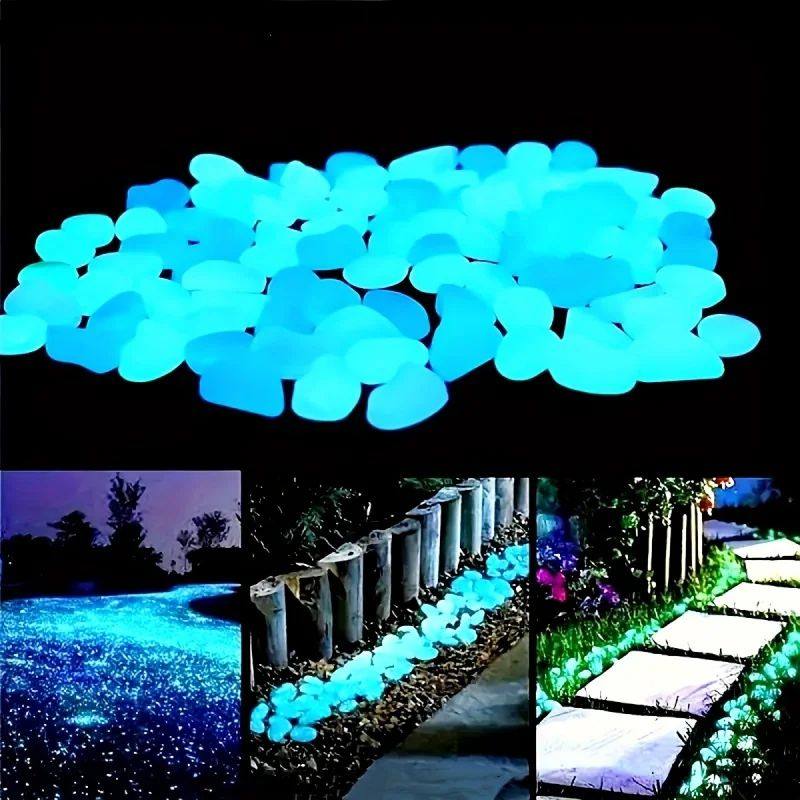 100pcs Glow In The Dark Pebbles, Resin Luminous Stones For L