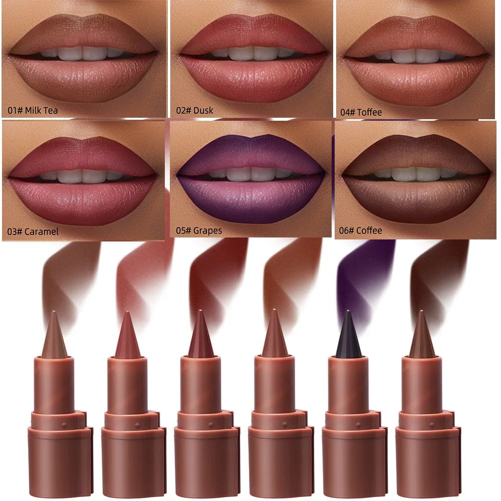 Tapered Gradient Lip Liner Matte Black Brown Velvet Lipstick