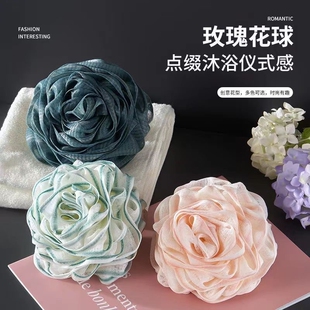 玫瑰沐浴球洗澡浴花球高档不散超柔搓澡洗浴球两用澡球起泡泡澡球