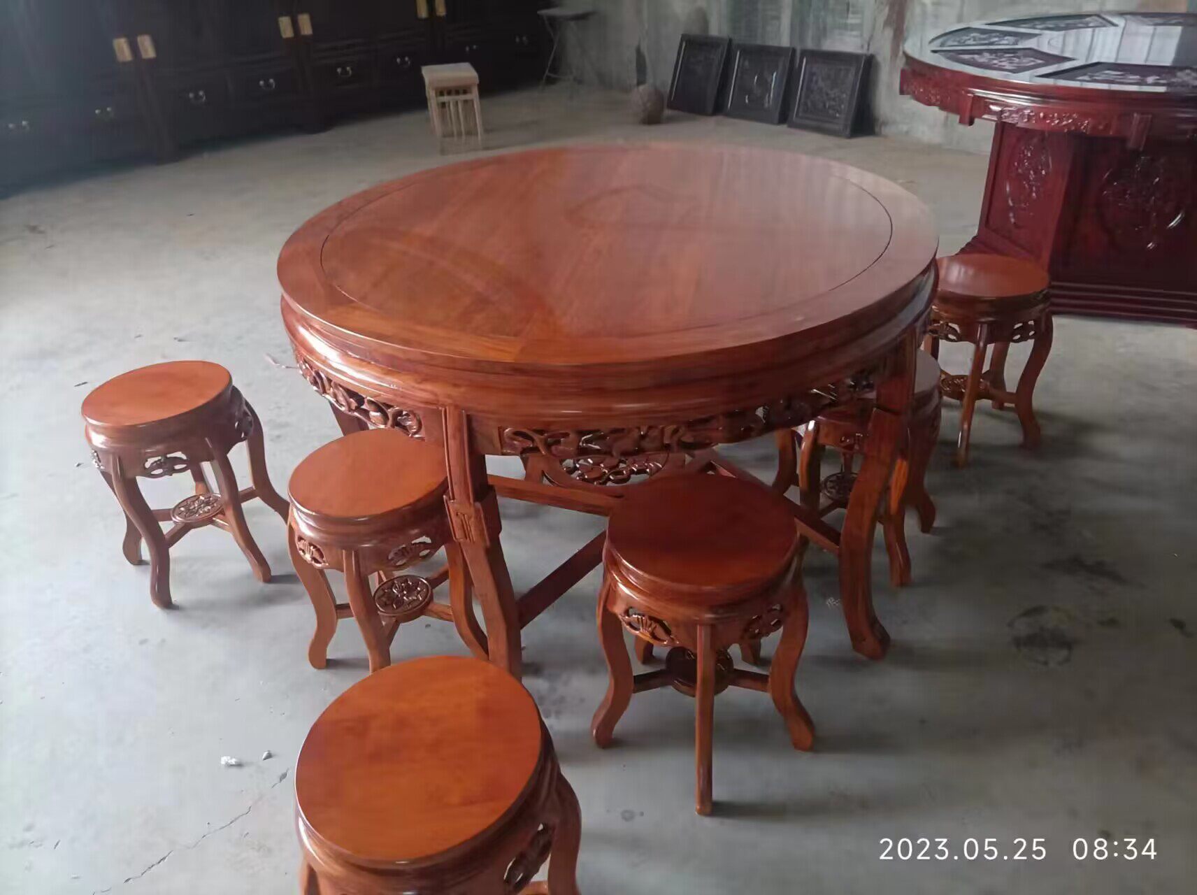 餐桌圆实木中式仿古大吃饭桌小户型圆餐桌客厅餐厅圆桌组合厂直销