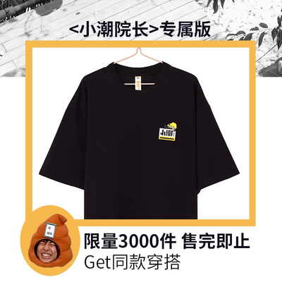 【小潮院长】T恤 个人系列小潮tEam官方周边300g落肩款黑短袖衣