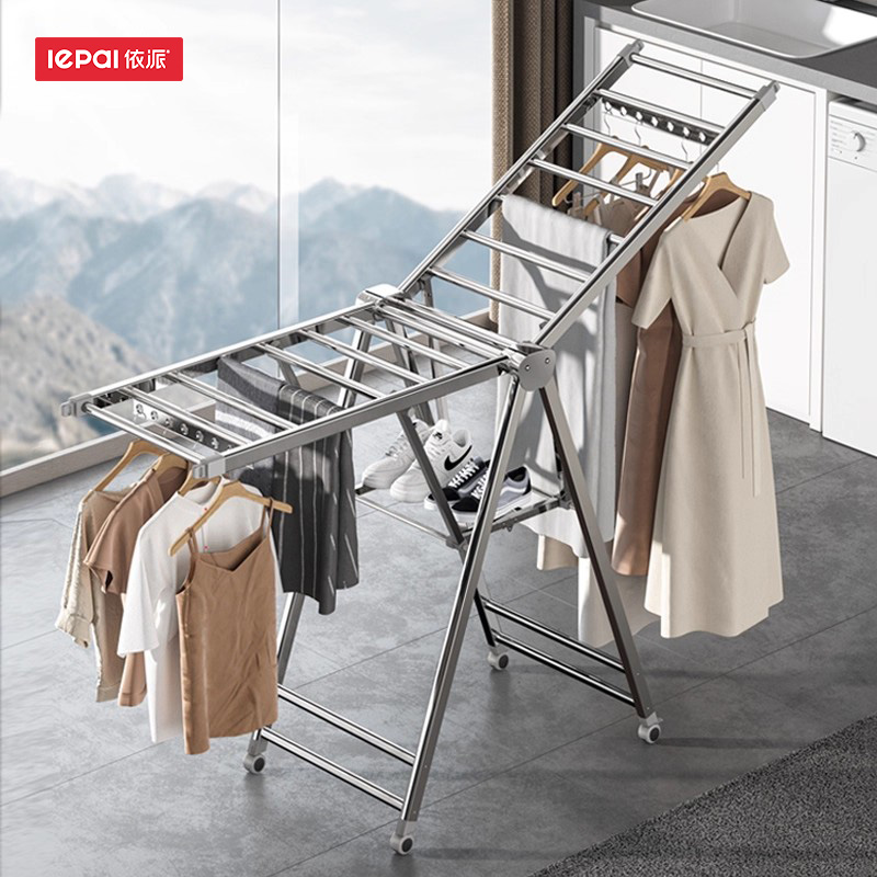 折叠晾衣架落地晒被子神器不锈钢