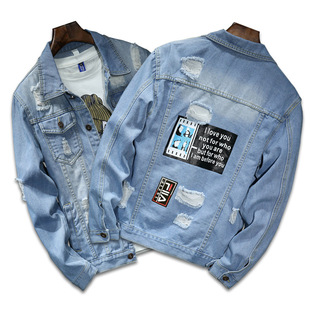 denim jackets for spring coat printed men 男牛仔外套 autumn