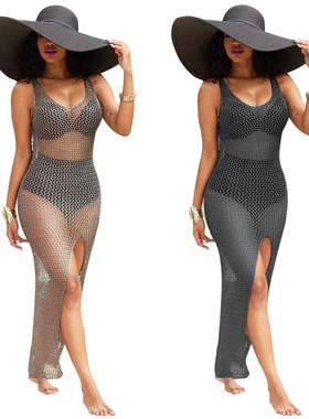 Standard size hollowed-out smock dress with hips and large