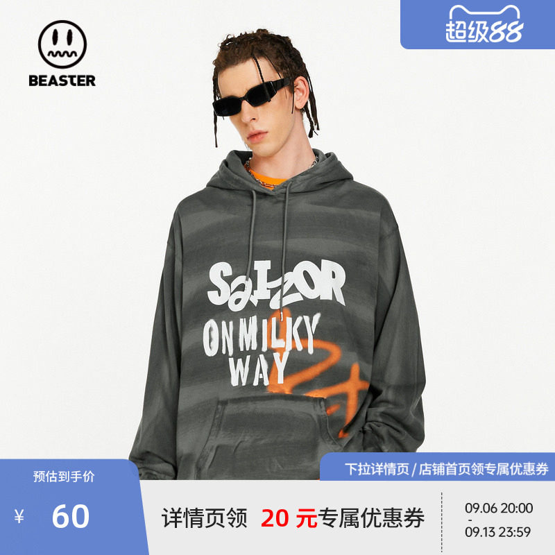 beaster连帽卫衣潮流复古图片