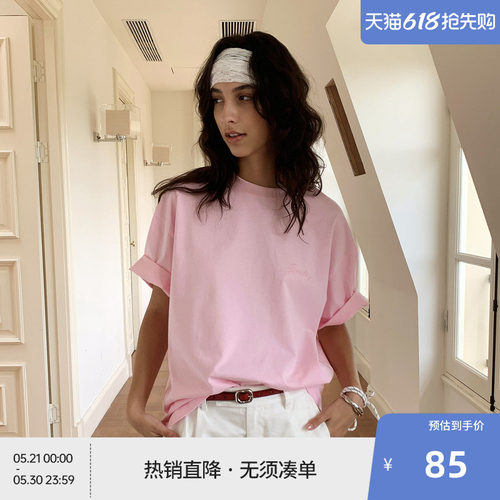 BEASTER亲肤刺绣重磅宽松T恤男女同款情侣百搭纯棉上衣25夏新品