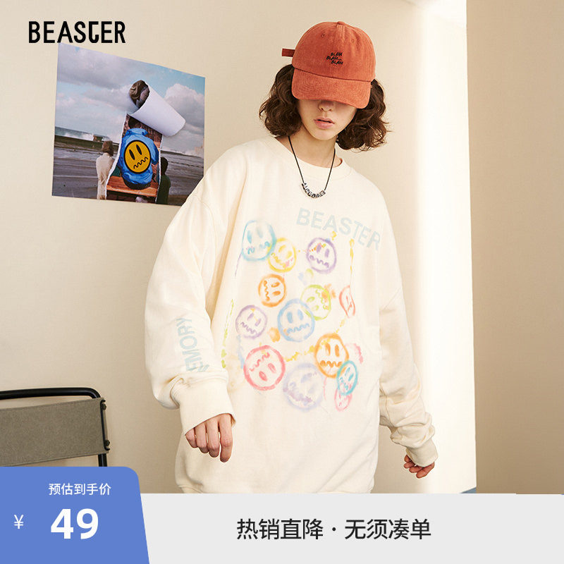 beaster小恶魔笑脸套头卫衣潮图片